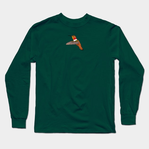 Rufous Hummingbird Long Sleeve T-Shirt by Feathered Focus